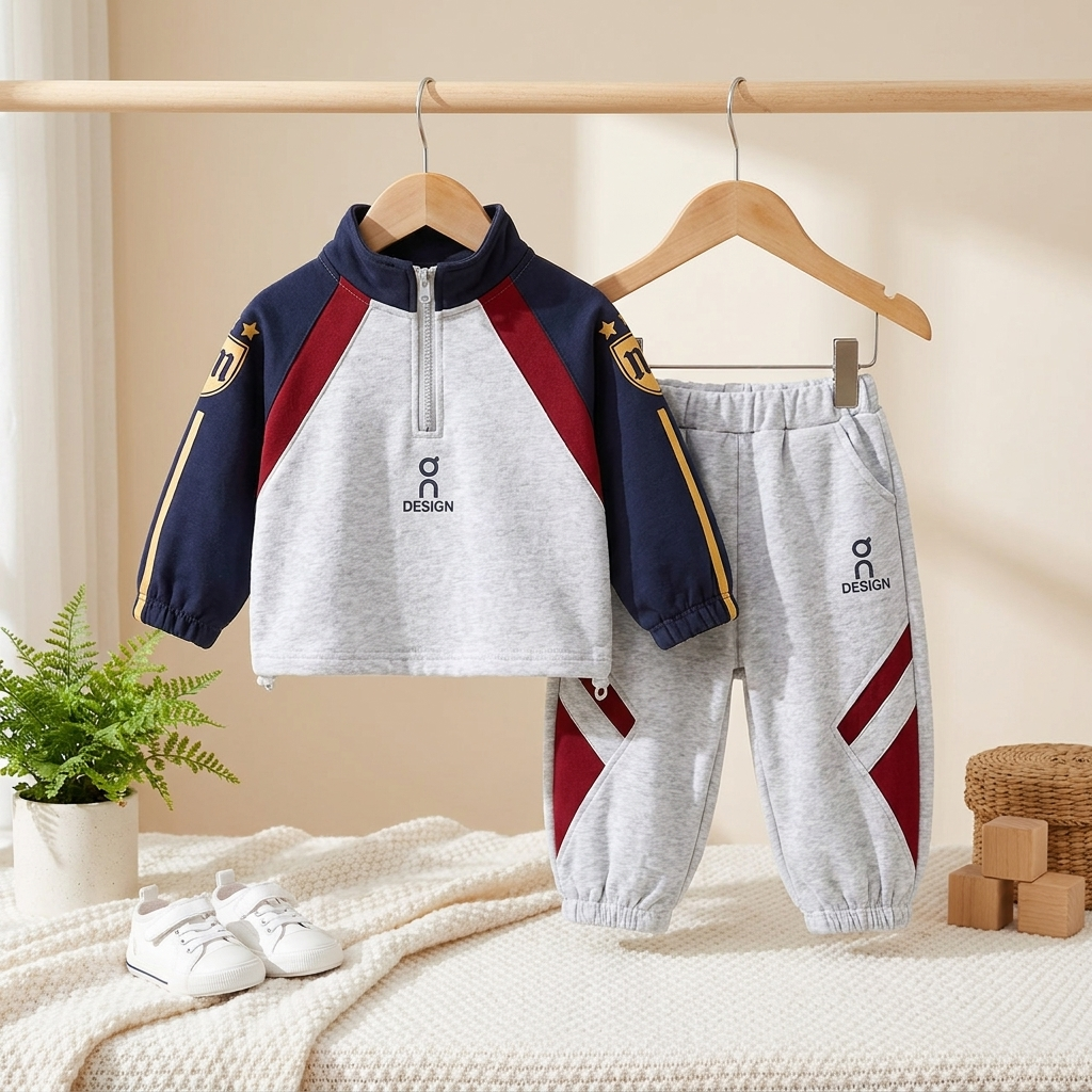 Boys Quarter Zip Tracksuit Set – 2 Piece