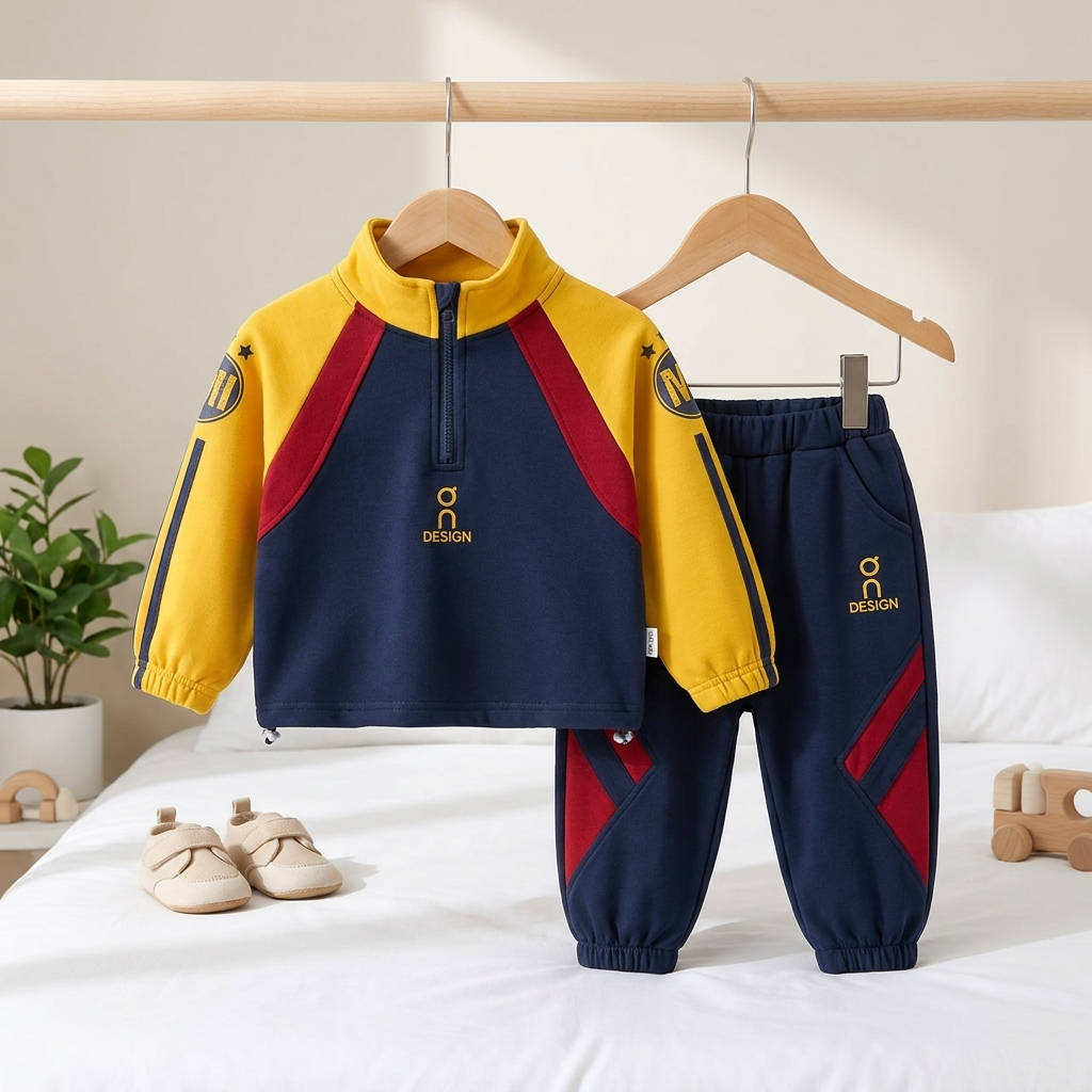 Boys Quarter Zip Tracksuit Set – 2 Piece