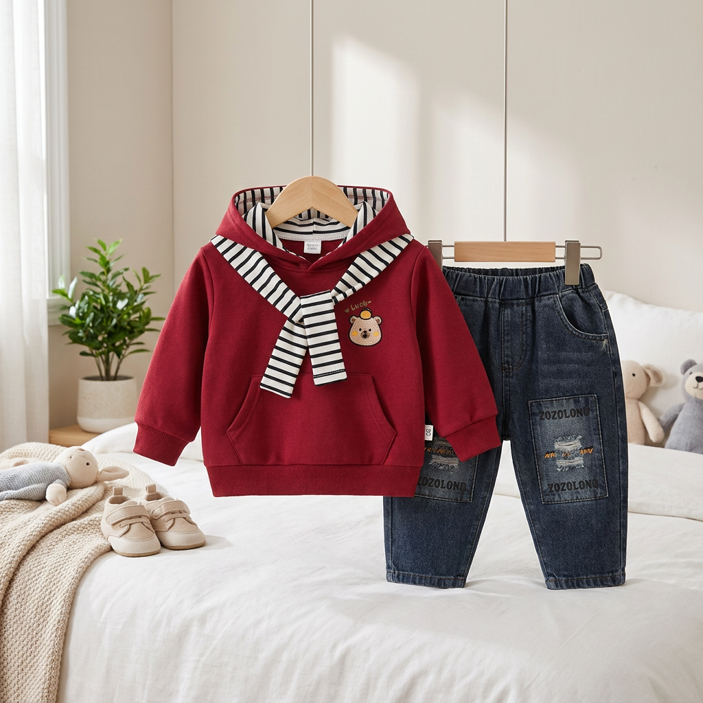 Boys Hoodie & Denim Jeans Set – 2 Piece