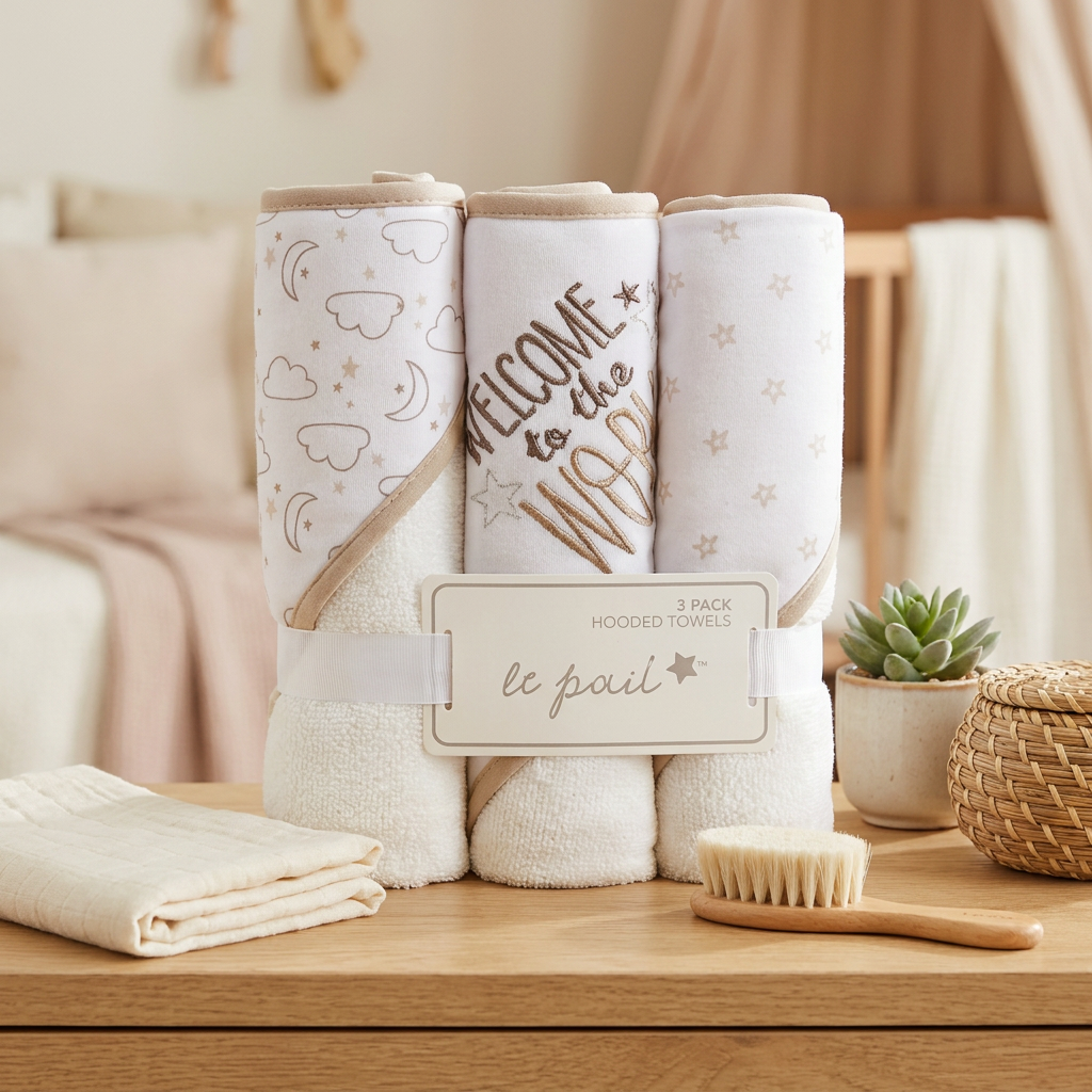 3-Pack Hooded Baby Towels – 4 Designs