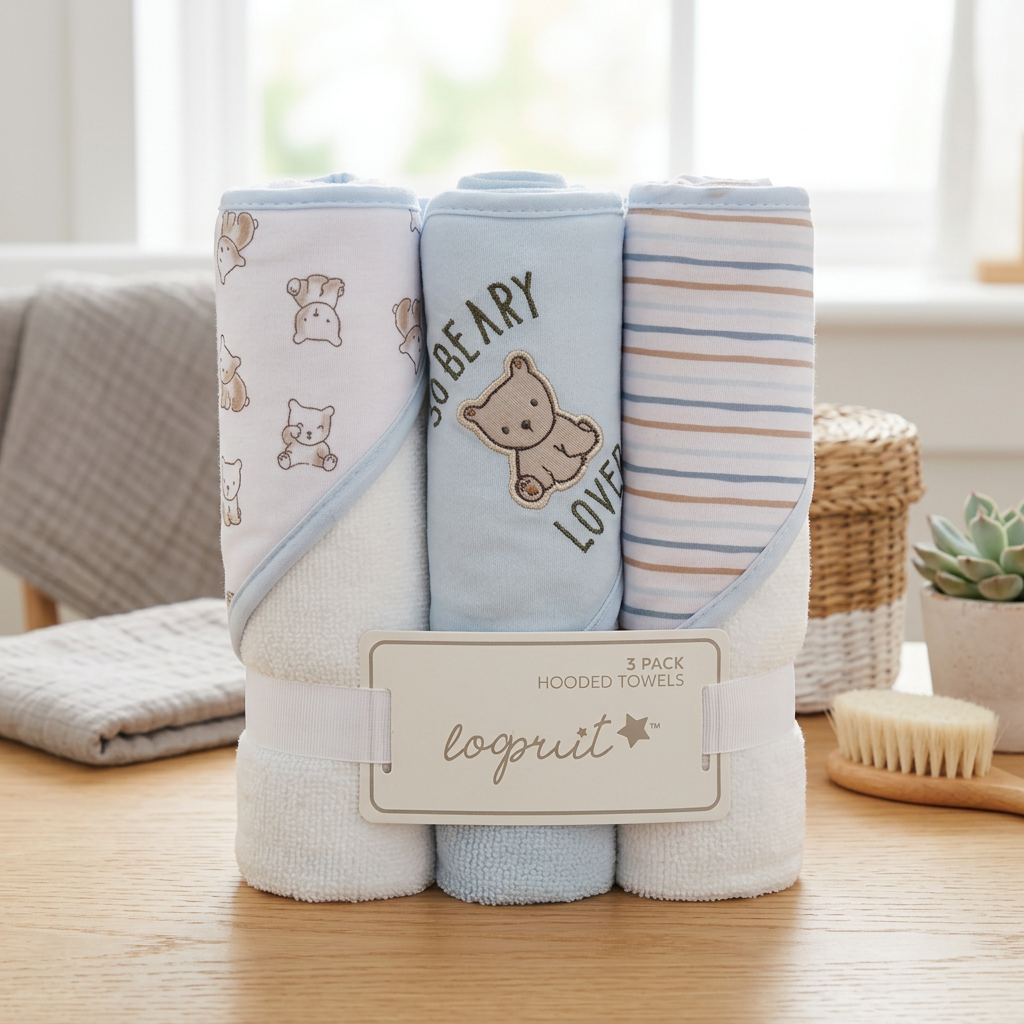 3-Pack Hooded Baby Towels – 4 Designs