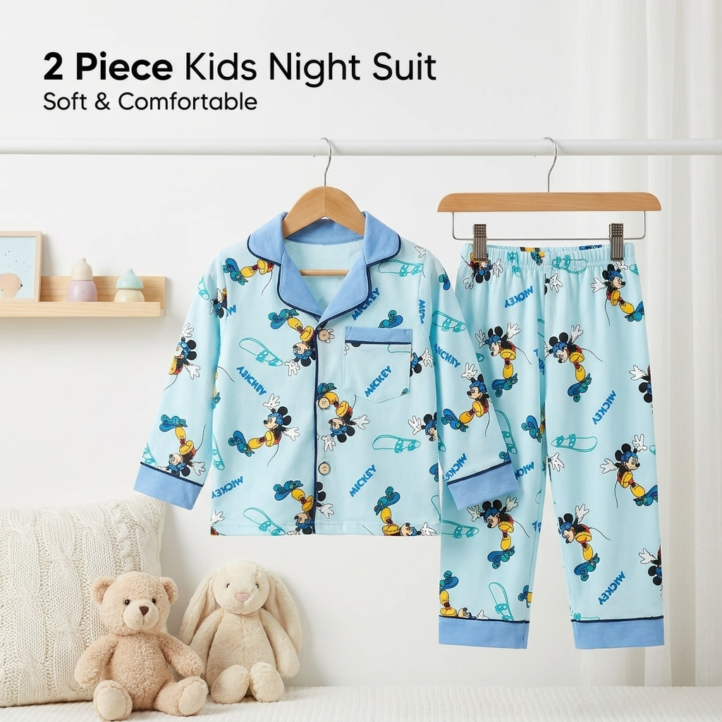 Kids Printed 2-Piece Night Suit