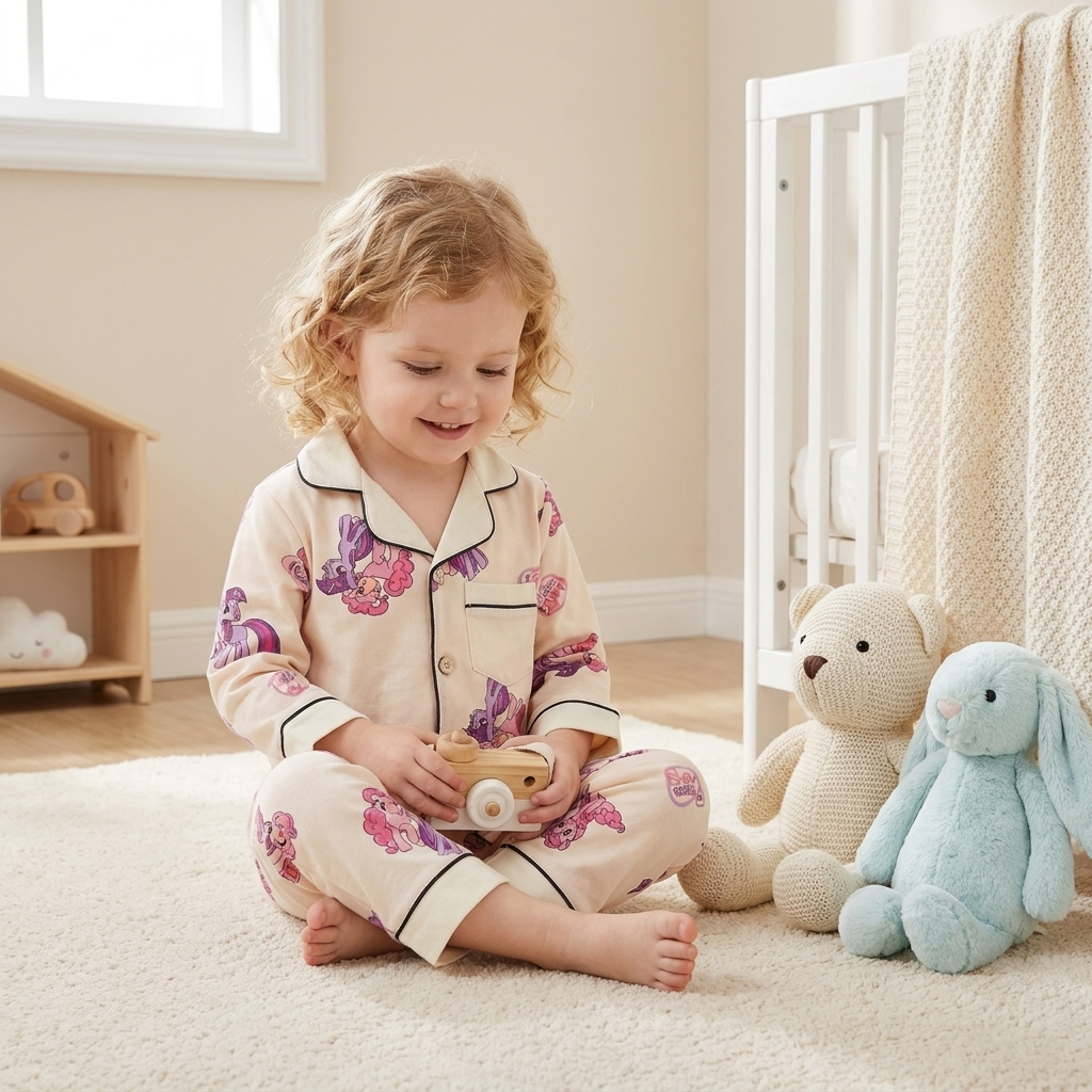 Girls Printed 2-Piece Night Suit