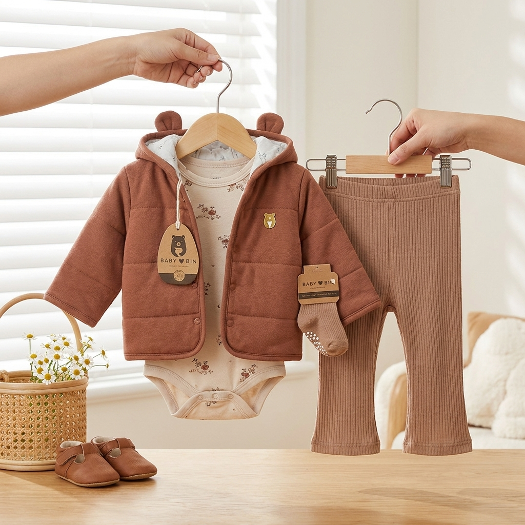 Bear Hooded 4-Piece Baby Winter Set
