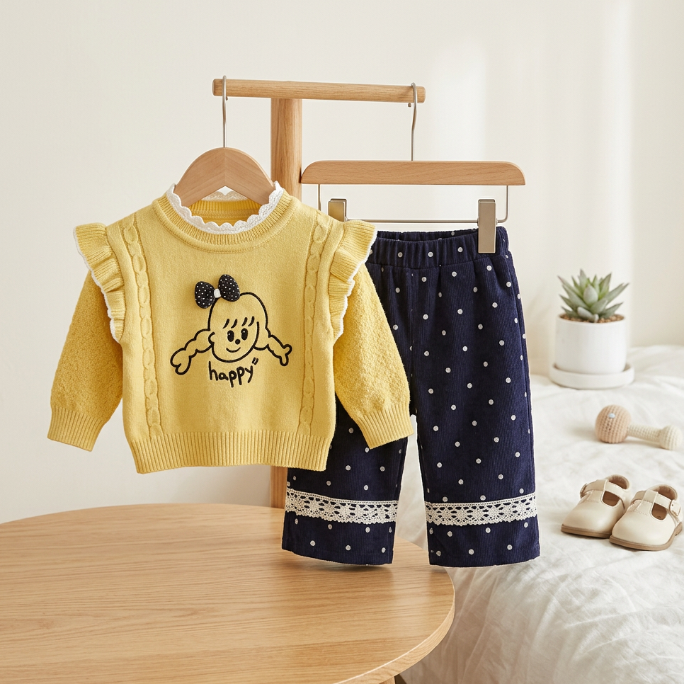 Happy Girl 2-Piece Sweater & Trouser Set