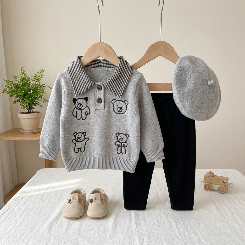 Teddy Collar 3-Piece Baby Winter Set