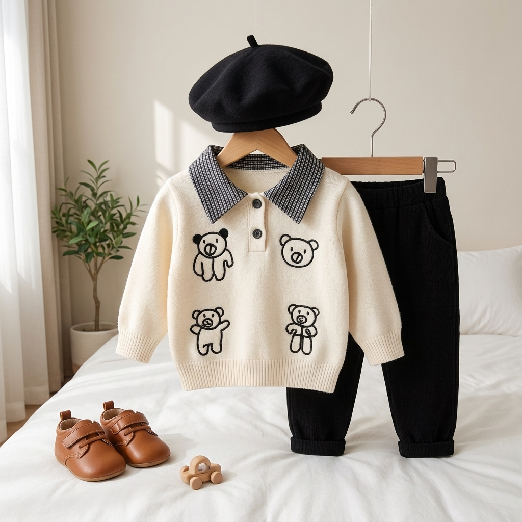 Teddy Collar 3-Piece Baby Winter Set