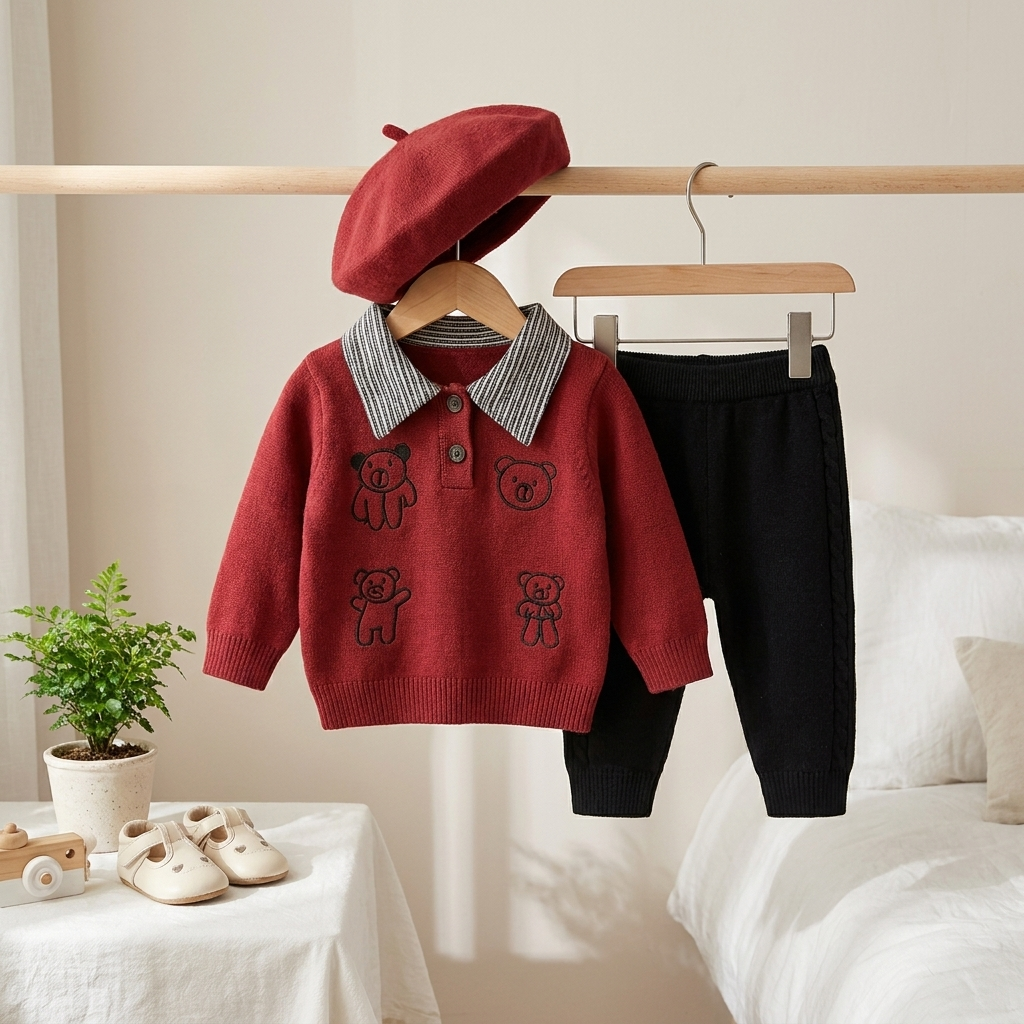 Teddy Collar 3-Piece Baby Winter Set