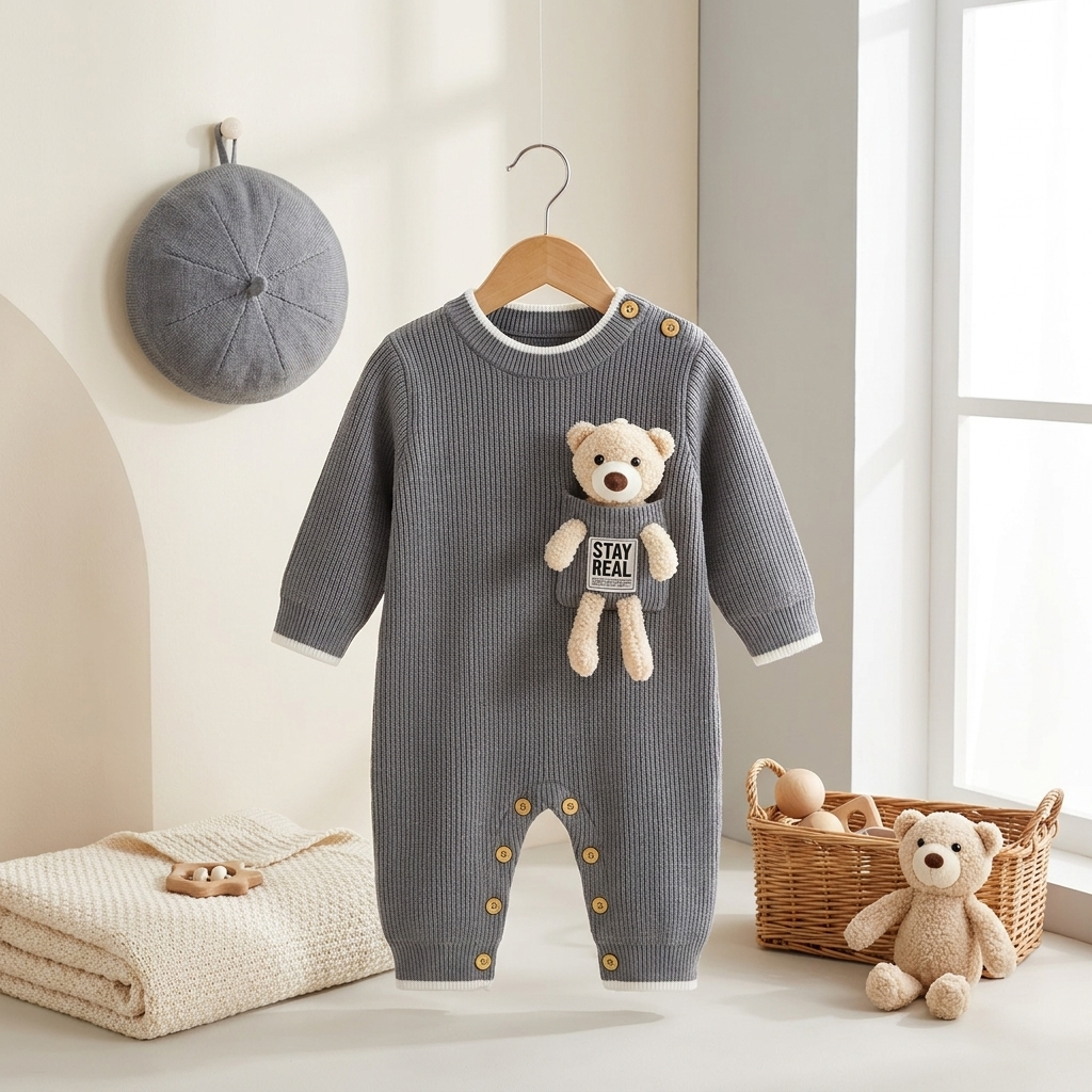 3D Teddy 2-Piece Baby Winter Set