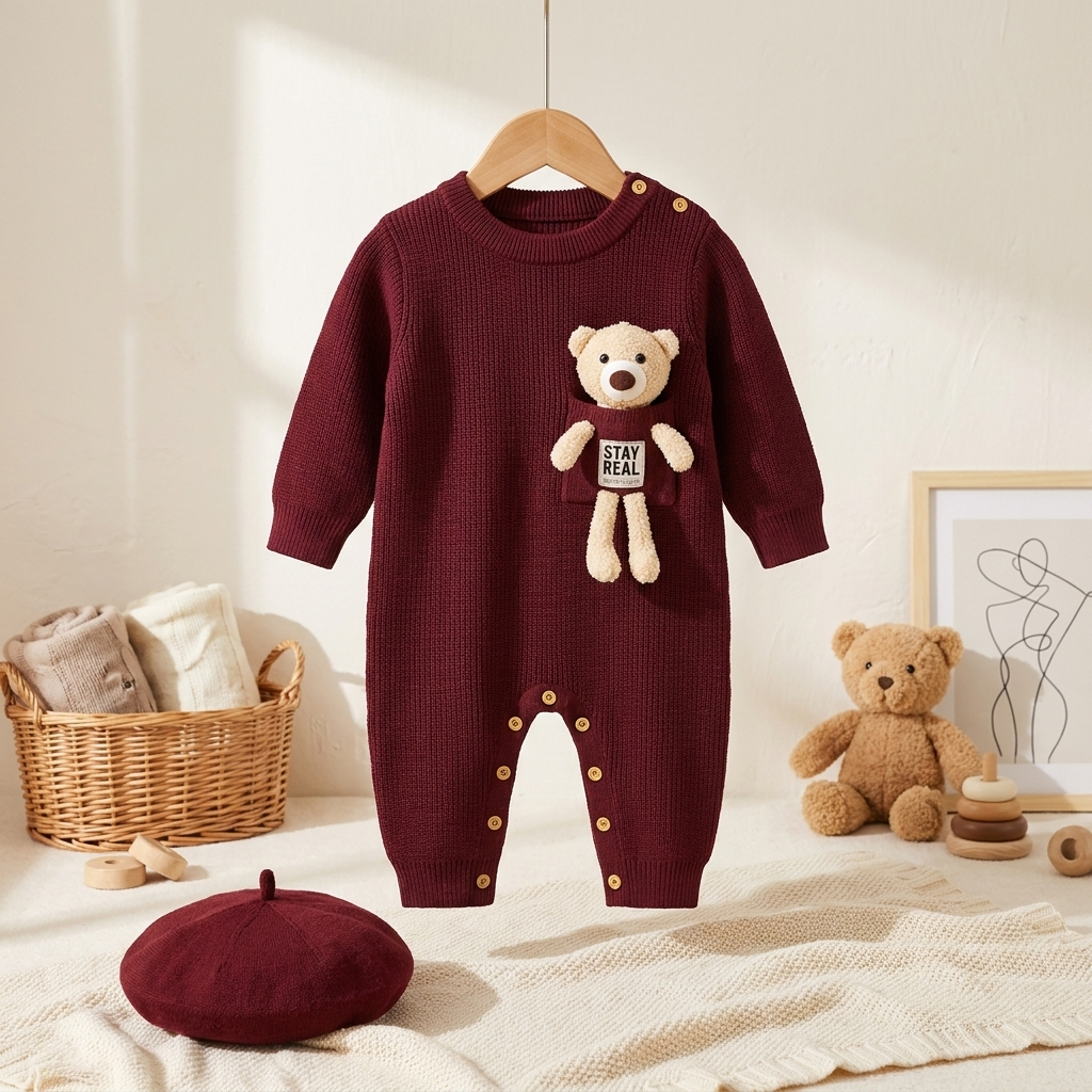 3D Teddy 2-Piece Baby Winter Set
