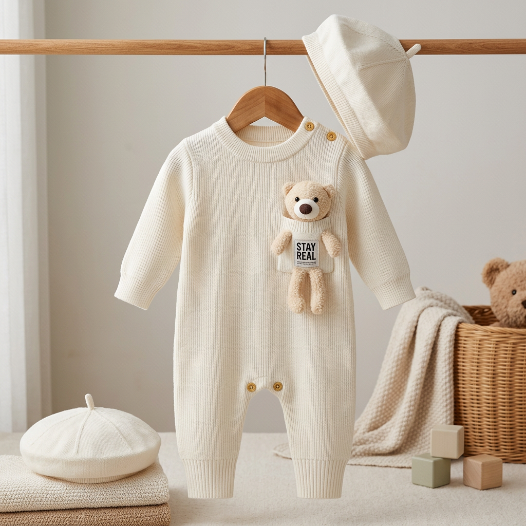 3D Teddy 2-Piece Baby Winter Set