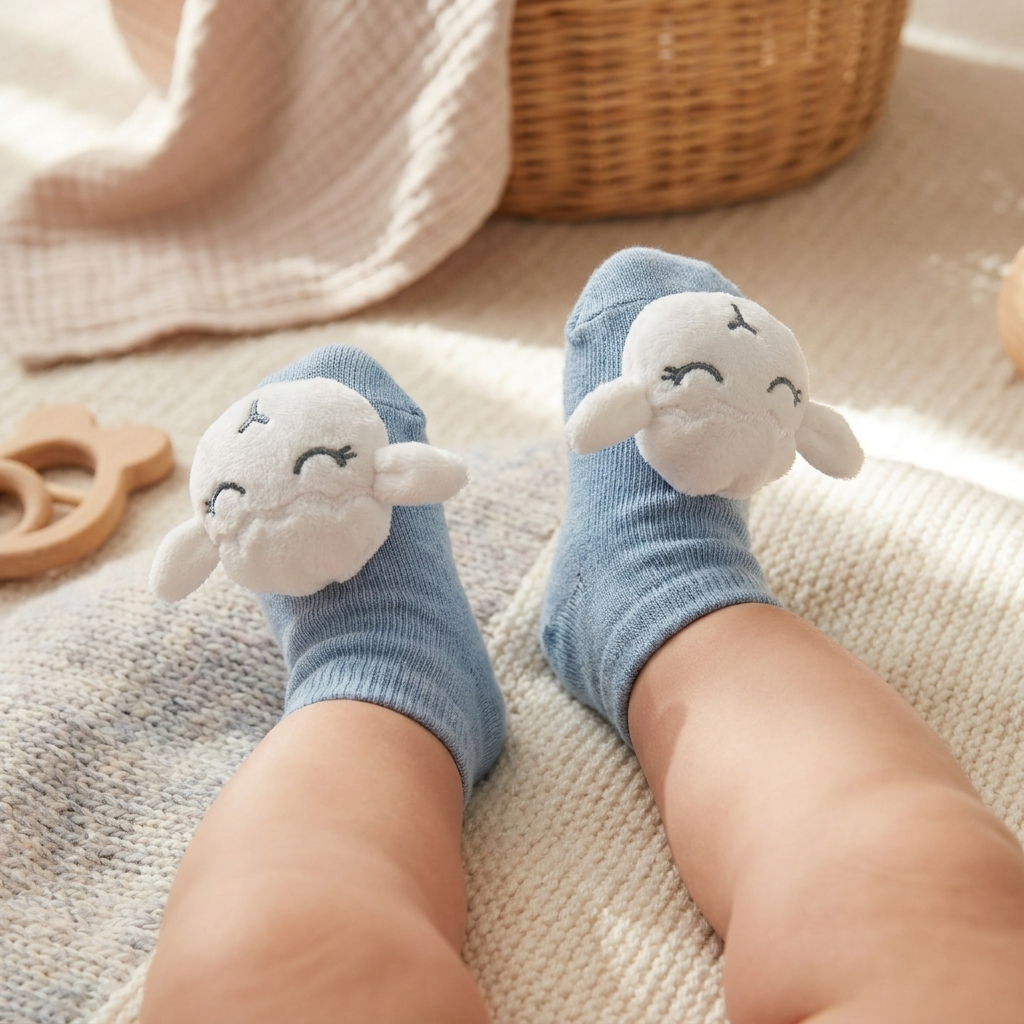 Cute Lamb Baby Ankle Socks – 2 Colors(3M TO 2YR)