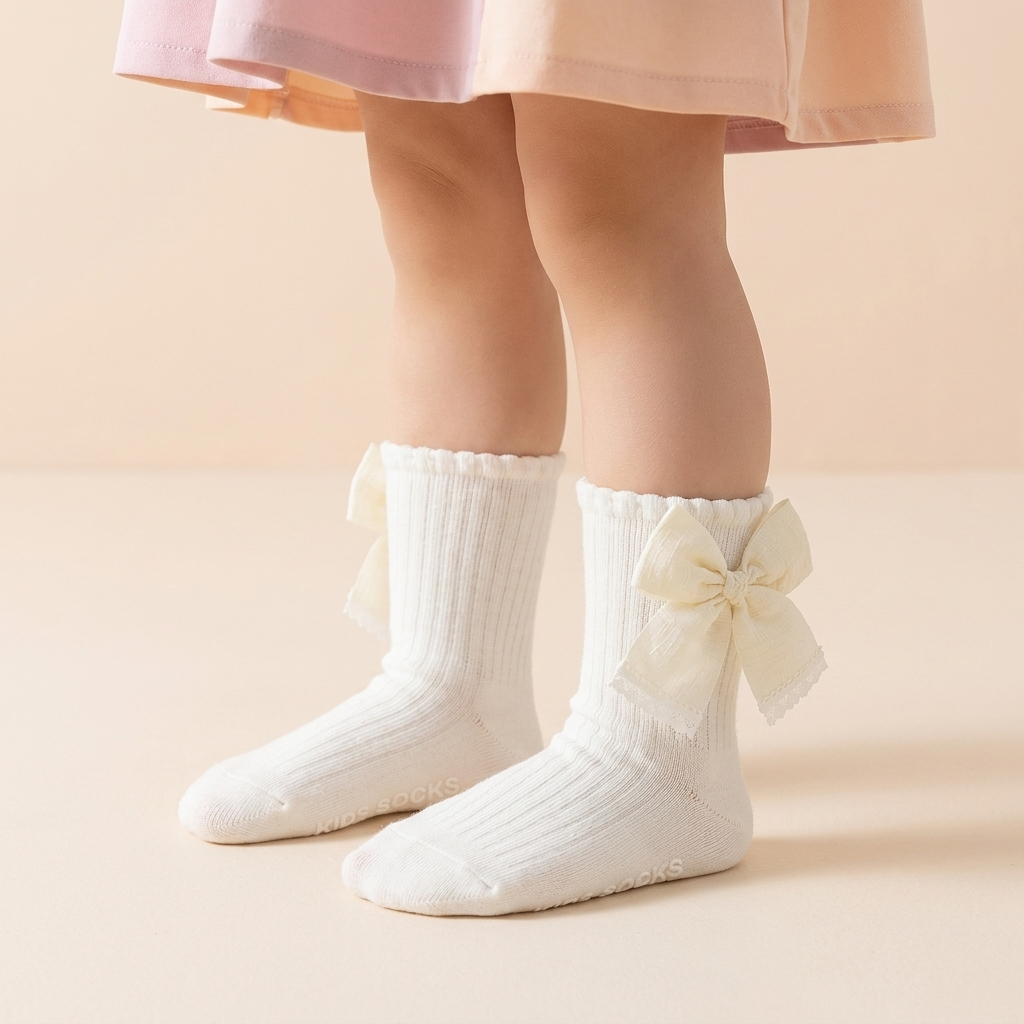 Girls Lace Bow Ankle Socks – 3 Colors