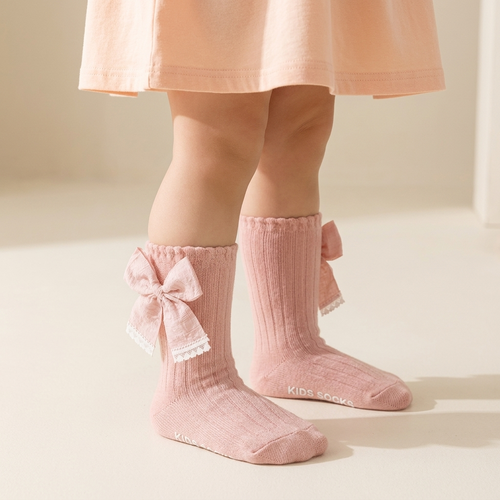 Girls Lace Bow Ankle Socks – 3 Colors