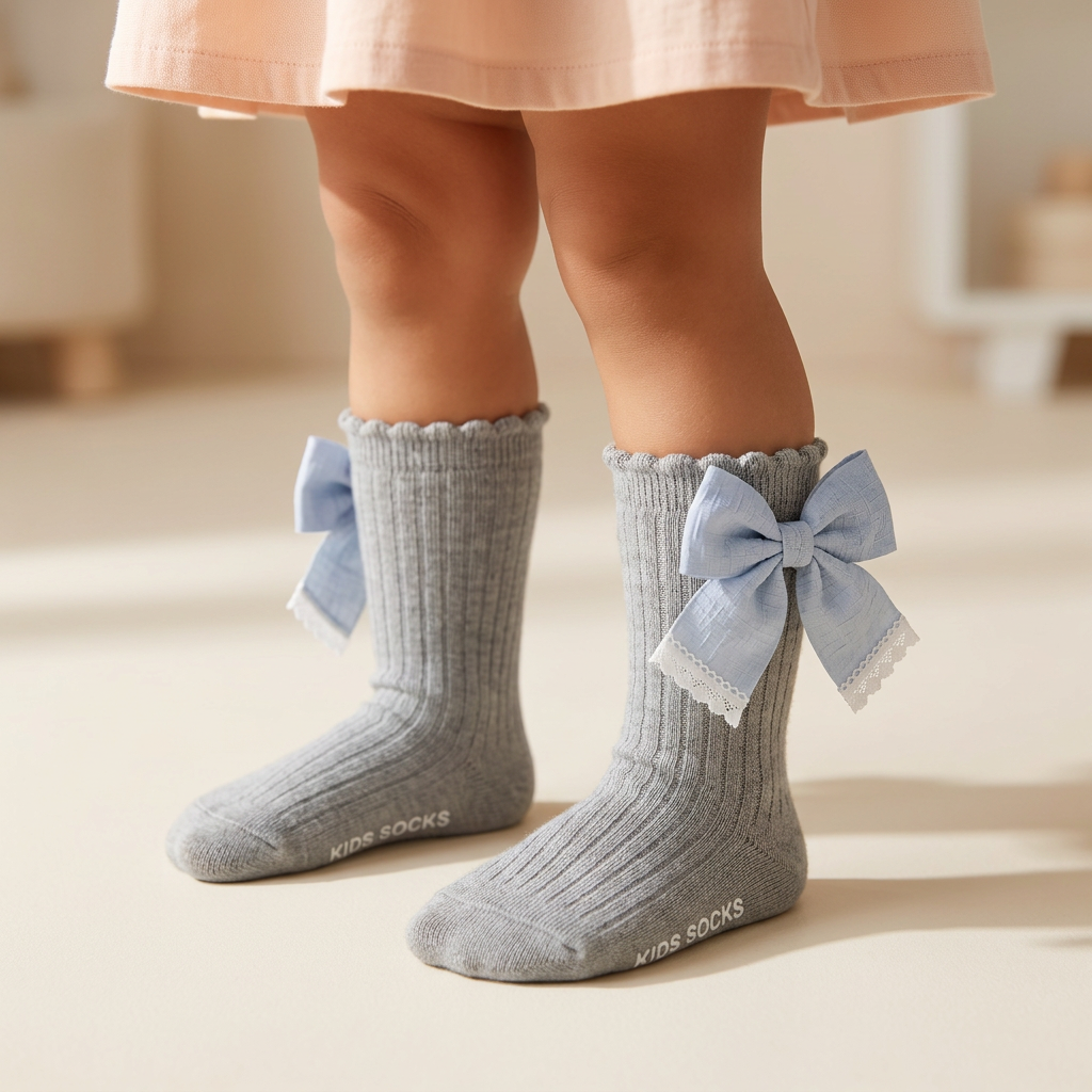 Girls Lace Bow Ankle Socks – 3 Colors