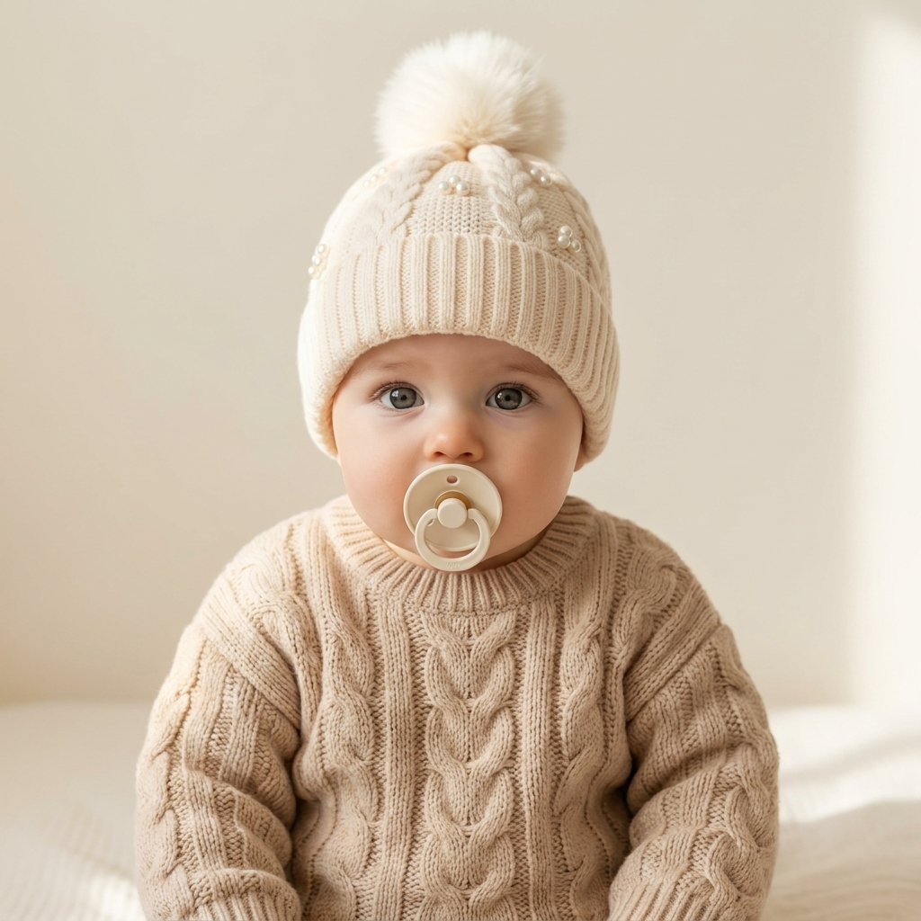 Pearl Pom-Pom Knitted Winter Cap – 6 Colors
