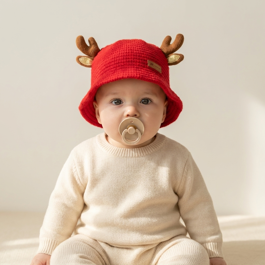 Cute Deer Antler Knitted Baby Winter Cap – 7 Colors