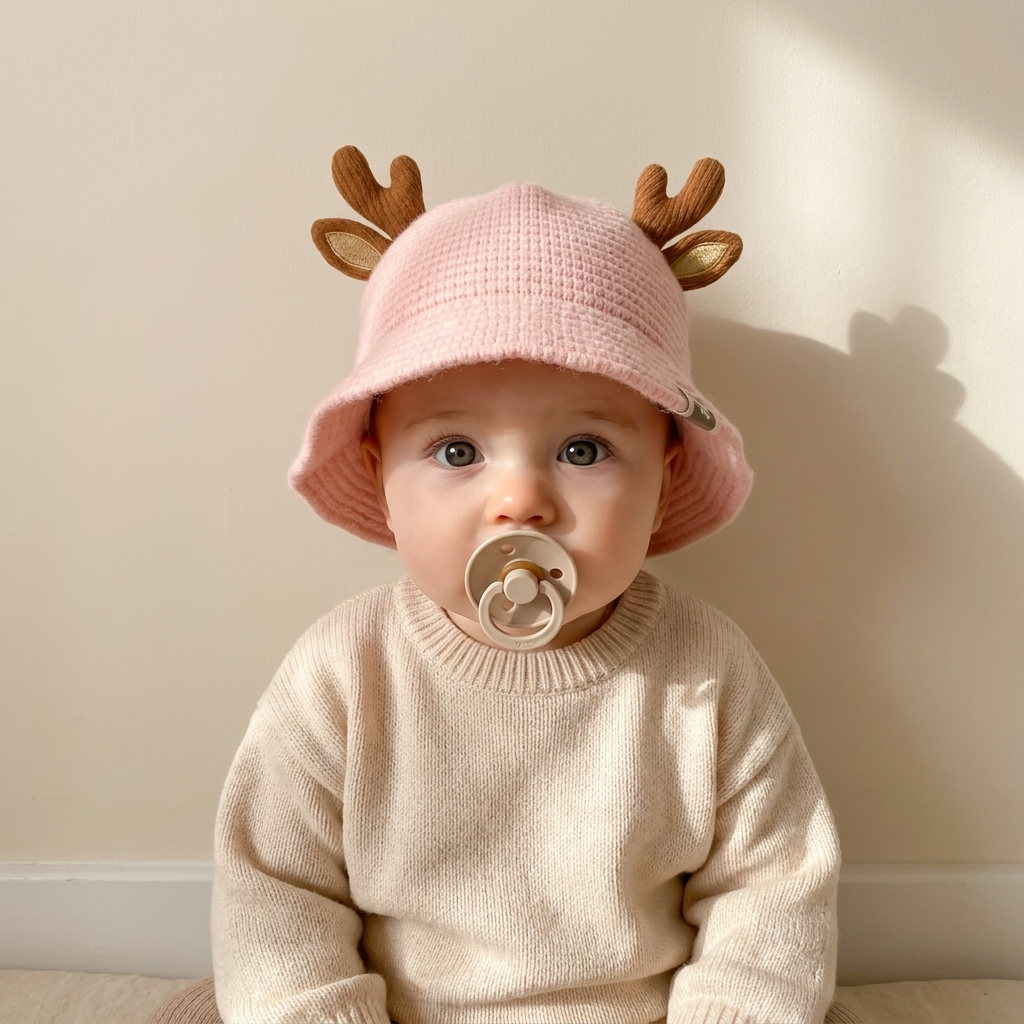 Cute Deer Antler Knitted Baby Winter Cap – 7 Colors