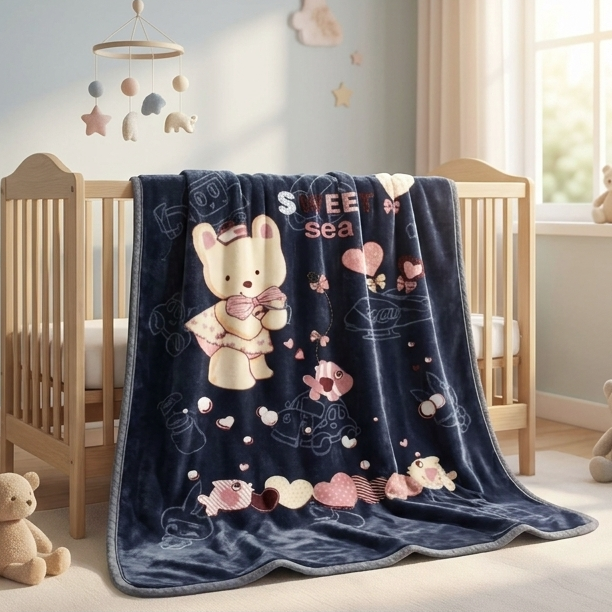 Sweet Bunny Plush Baby Blanket – 39–49 Inches