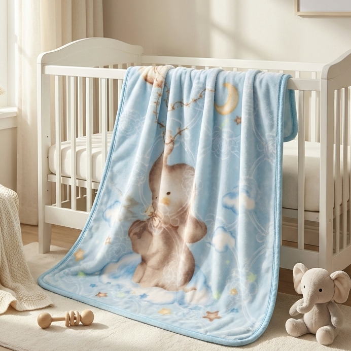 Dreamy Elephant Plush Baby Blanket – 39–42 Inches