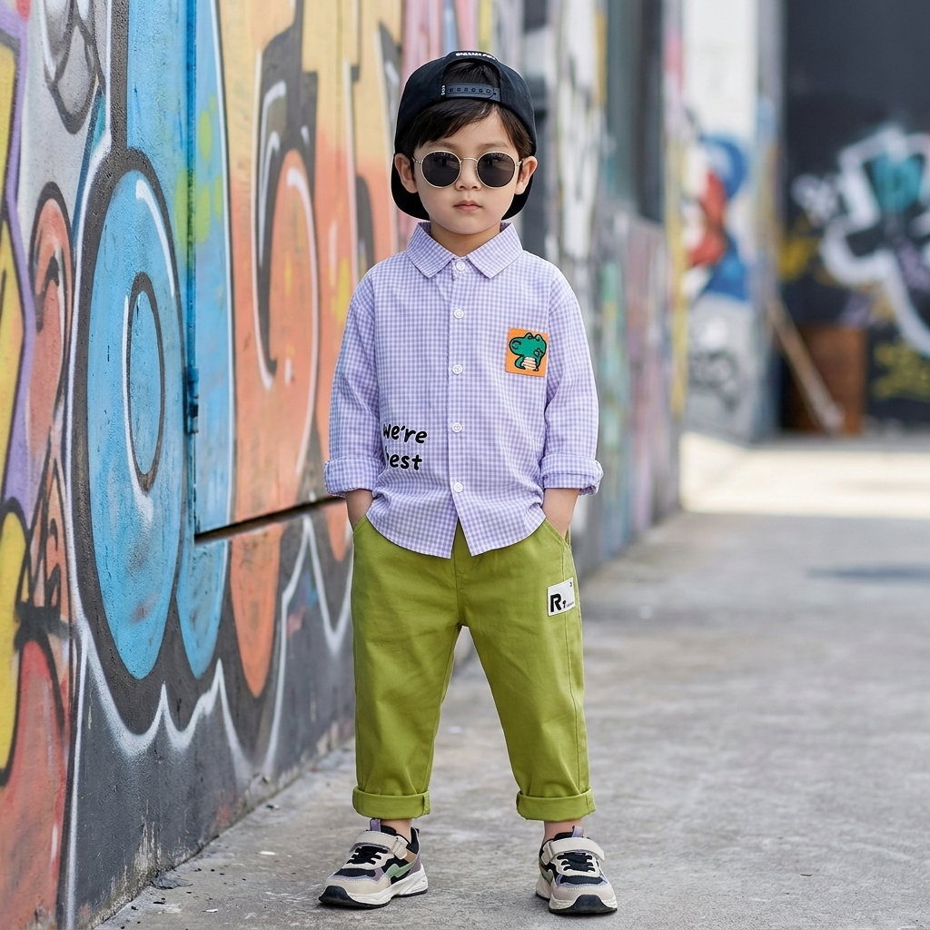 Boys Check Shirt & Pants 2PC Set – 2 Colors