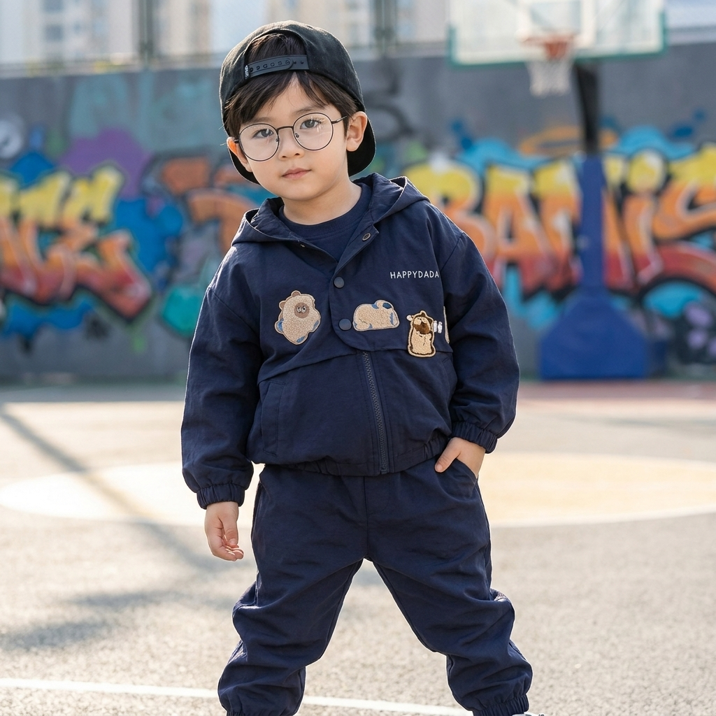 Kids Hooded Jacket & Jogger Pants 2PC Set – 2 Colors
