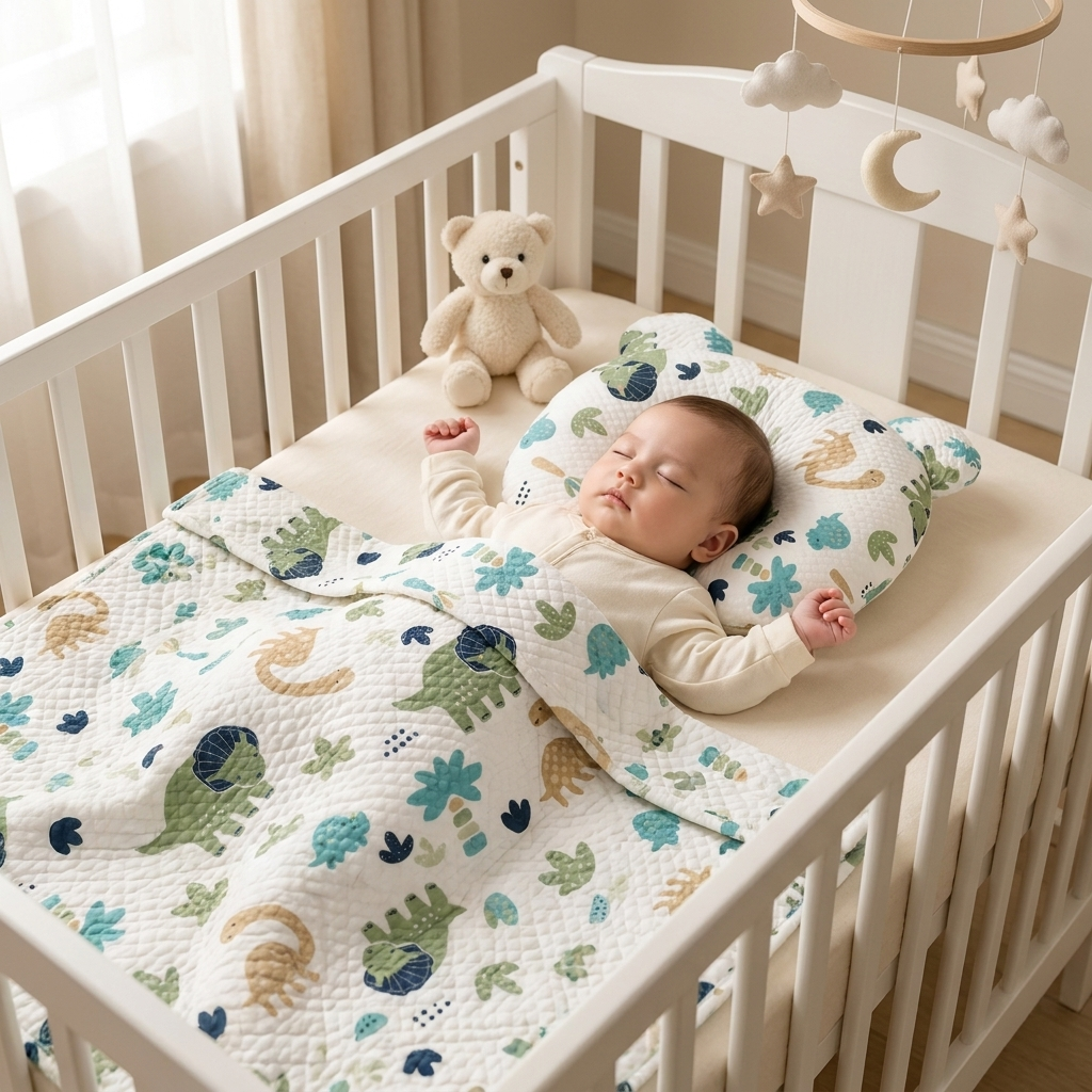 Dinosaur Print Baby Bedding Set with Pillow