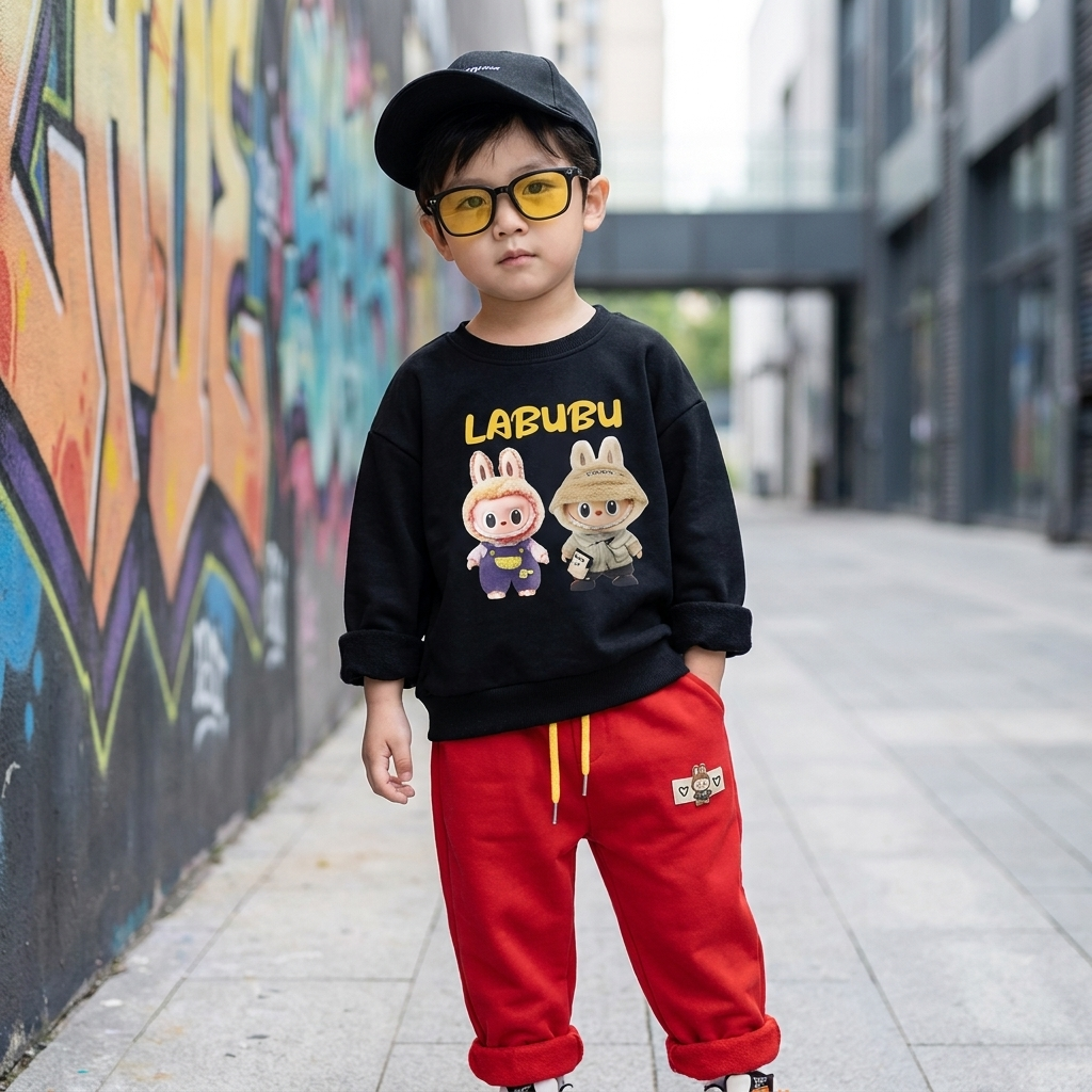 Kids Cartoon Sweatshirt & Jogger Set – 2 Pc | 2 Colors