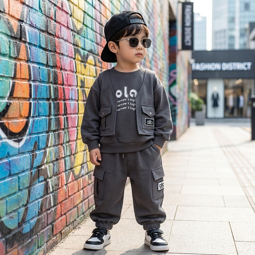 Boys Cargo Vest 2-Piece Outfit Set – 3 Colors