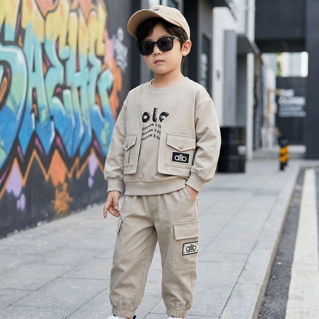 Boys Cargo Vest 2-Piece Outfit Set – 3 Colors