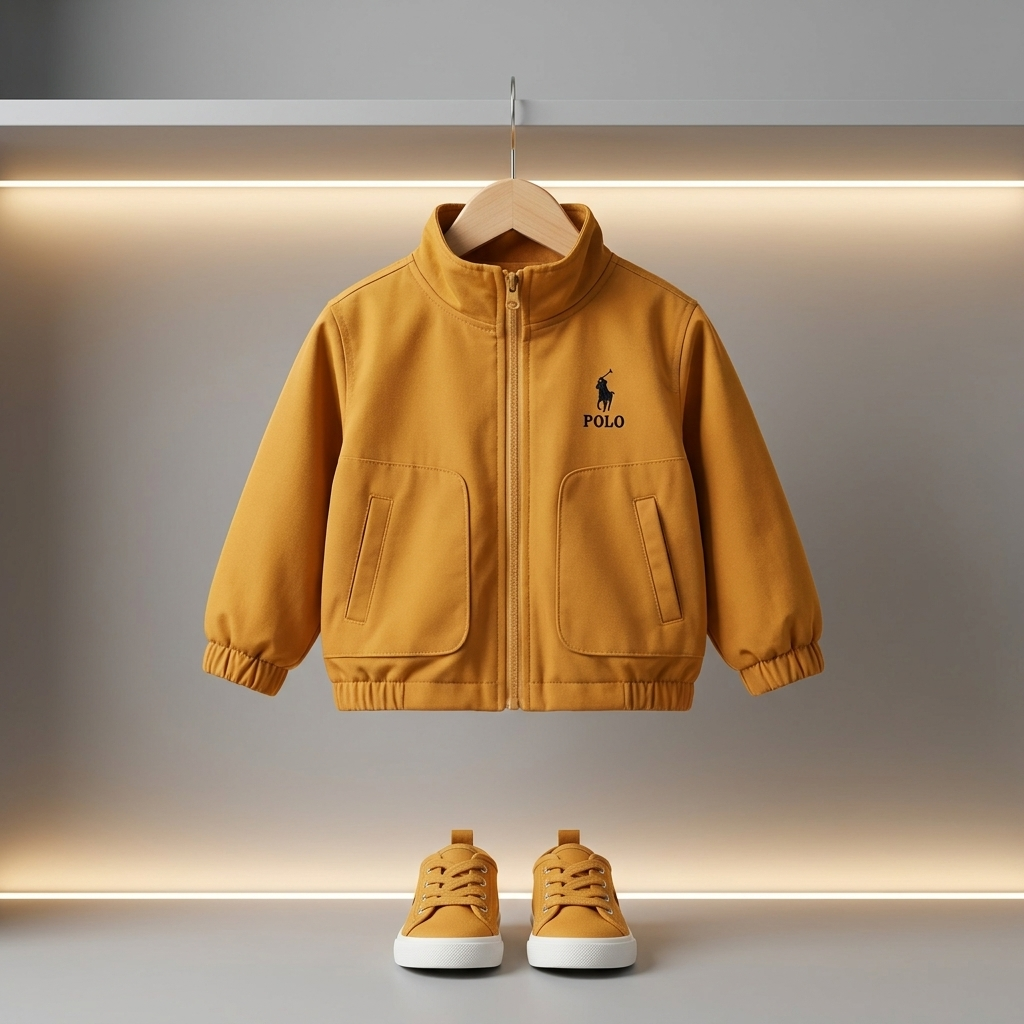 Boys Classic Zip-Up Jacket – 1 Pc | 4 Colors