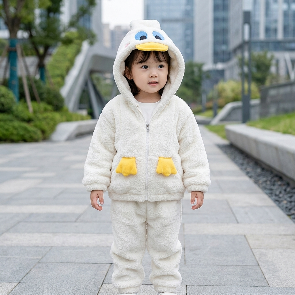 Kids Duck Plush Hooded Jacket – 5 Colors