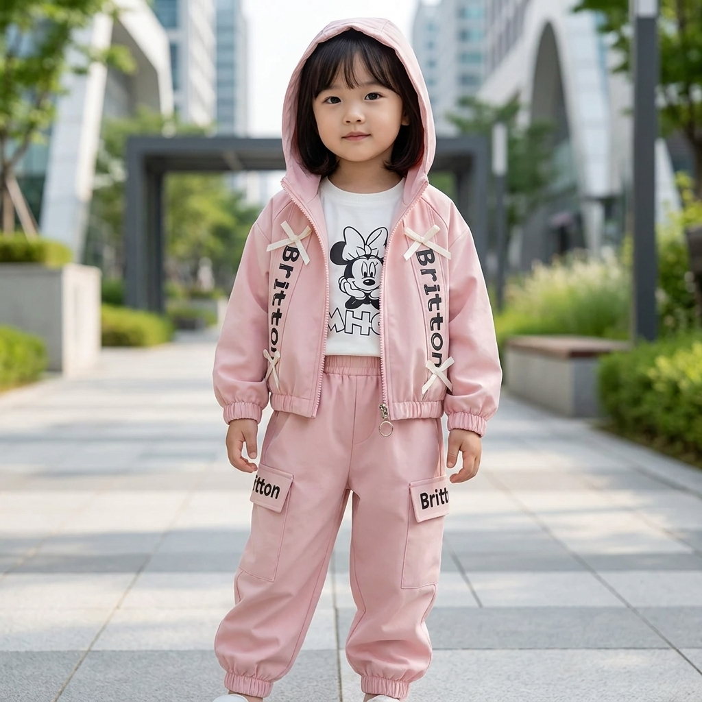 Girls Hooded Cargo 3-Piece Outfit Set – 3 Colors | Faba Kids