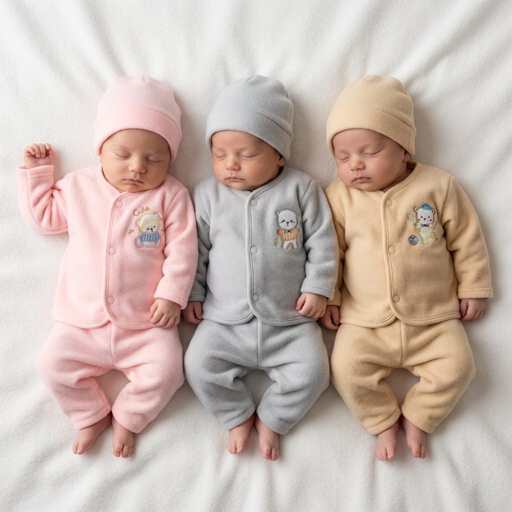 Pack of 3 Newborn Winter Fleece Sets – 4 Designs