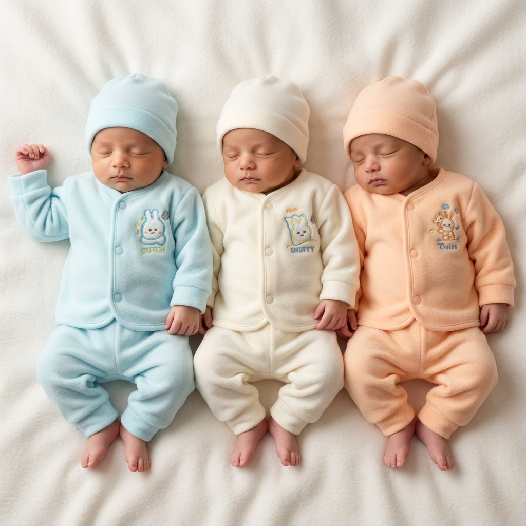 Pack of 3 Newborn Winter Fleece Sets – 4 Designs