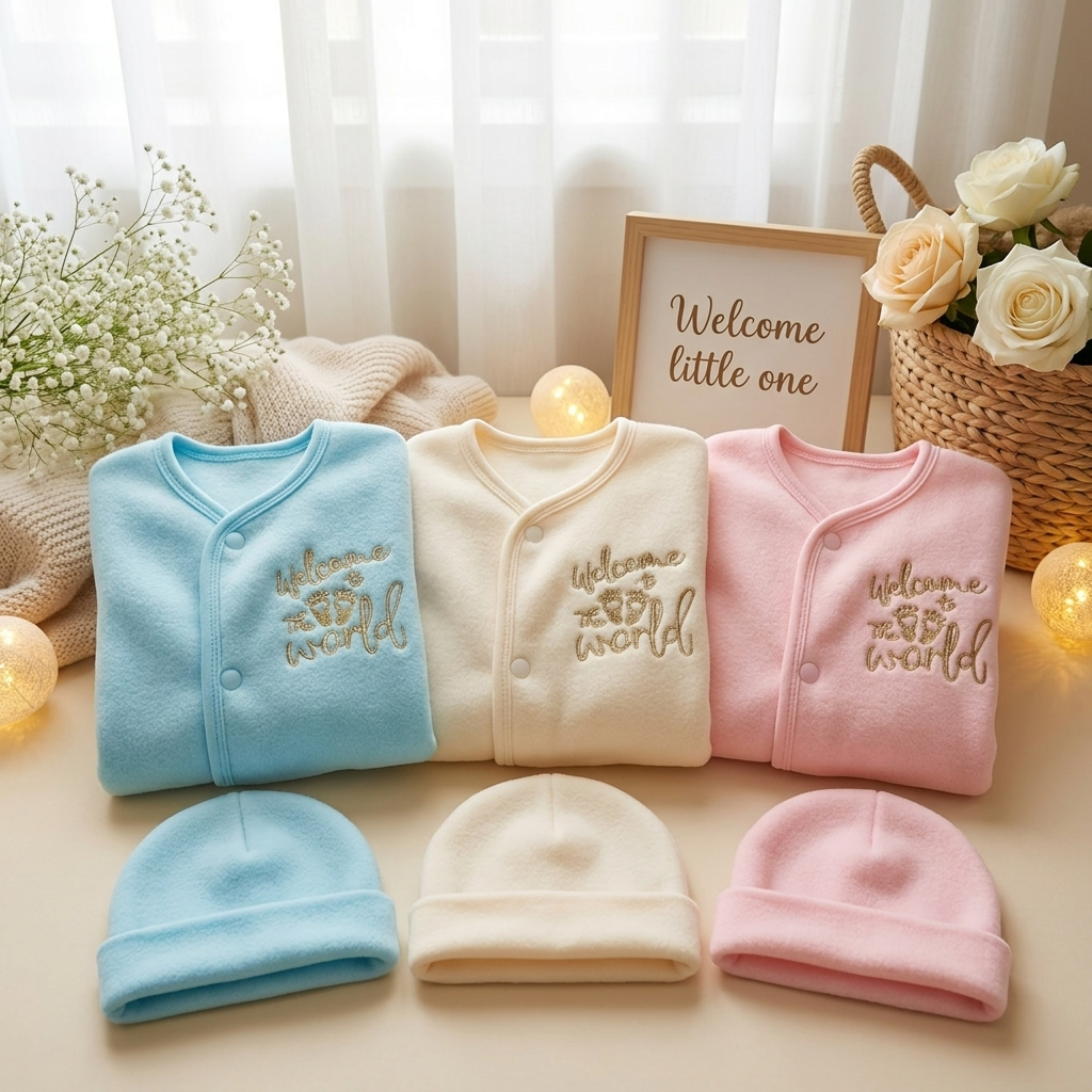 Pack of 3 Newborn Winter Fleece Sets – 4 Designs