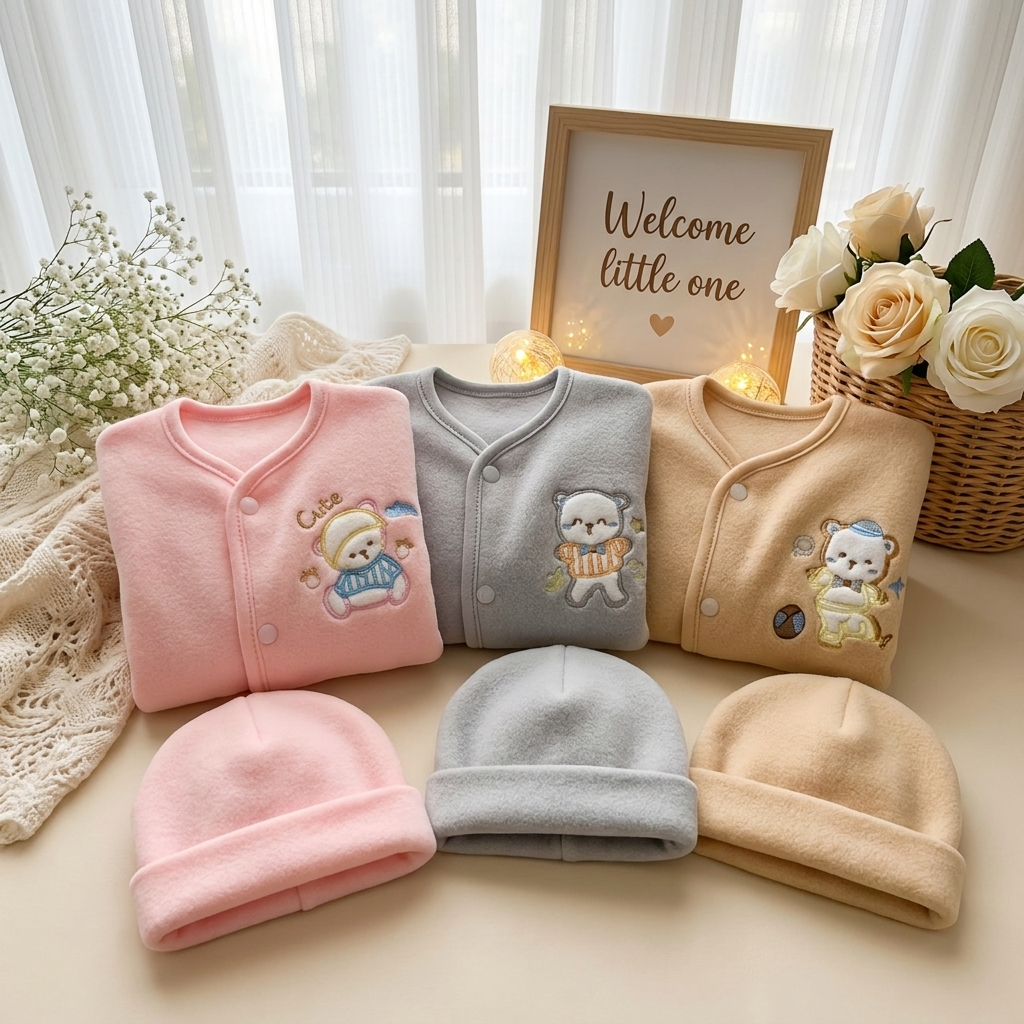 Pack of 3 Newborn Winter Fleece Sets – 4 Designs