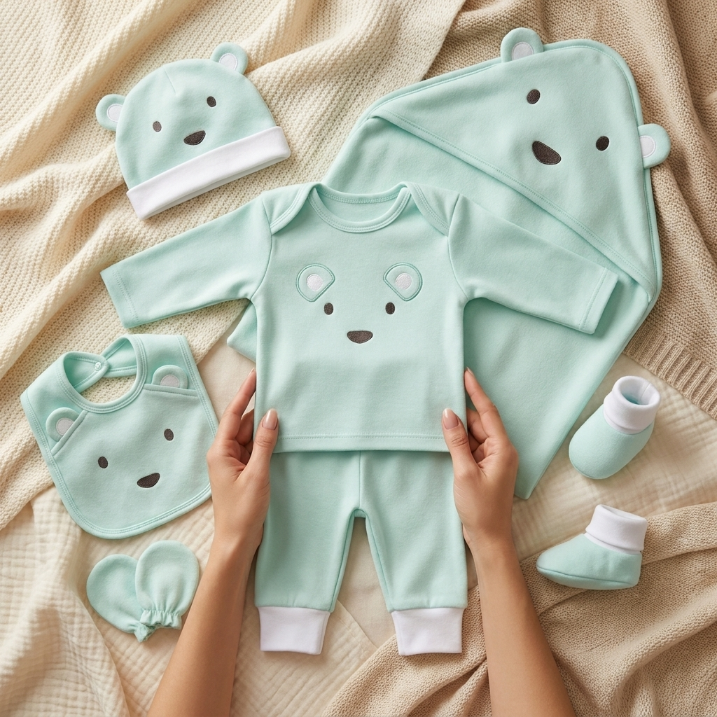 8-Piece Newborn Polar Fleece Starter Set – 3 Colors
