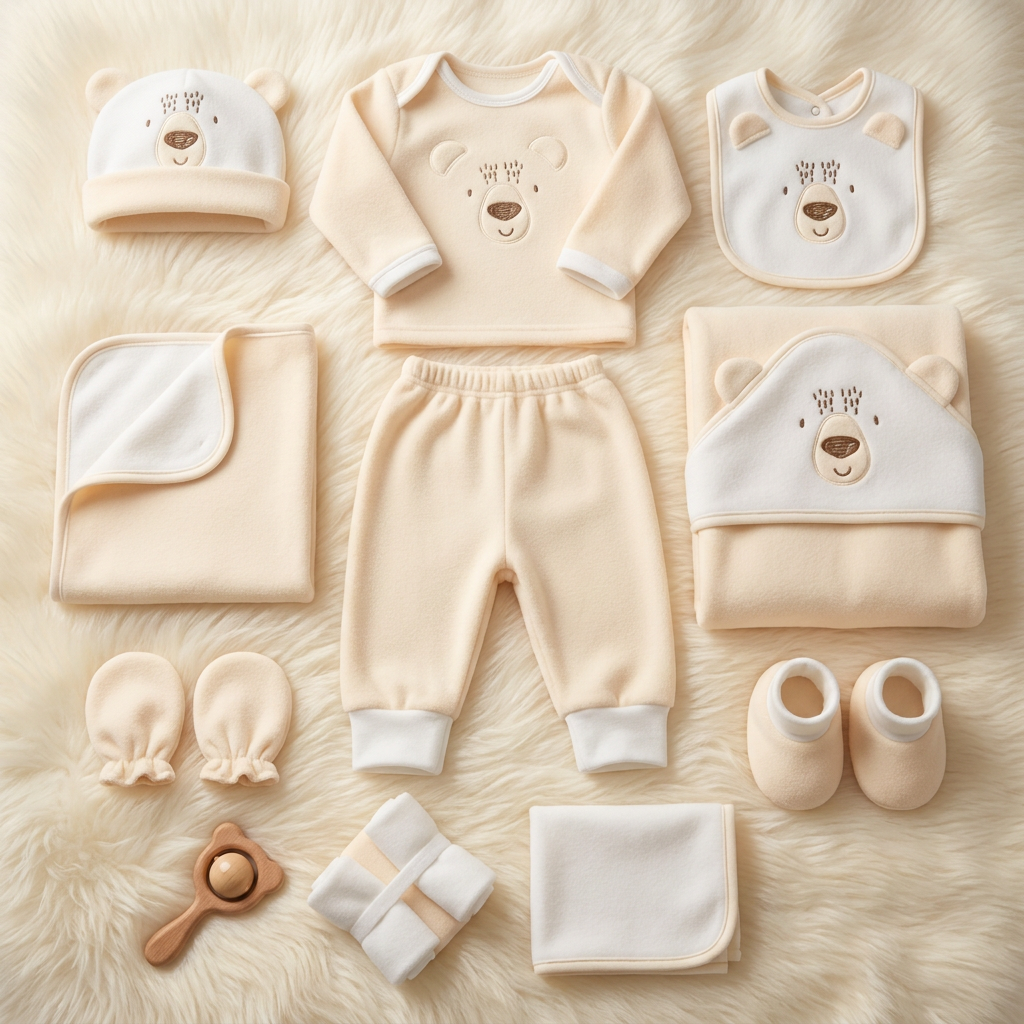11-Piece Newborn Polar Fleece Starter Set – 3 Colors