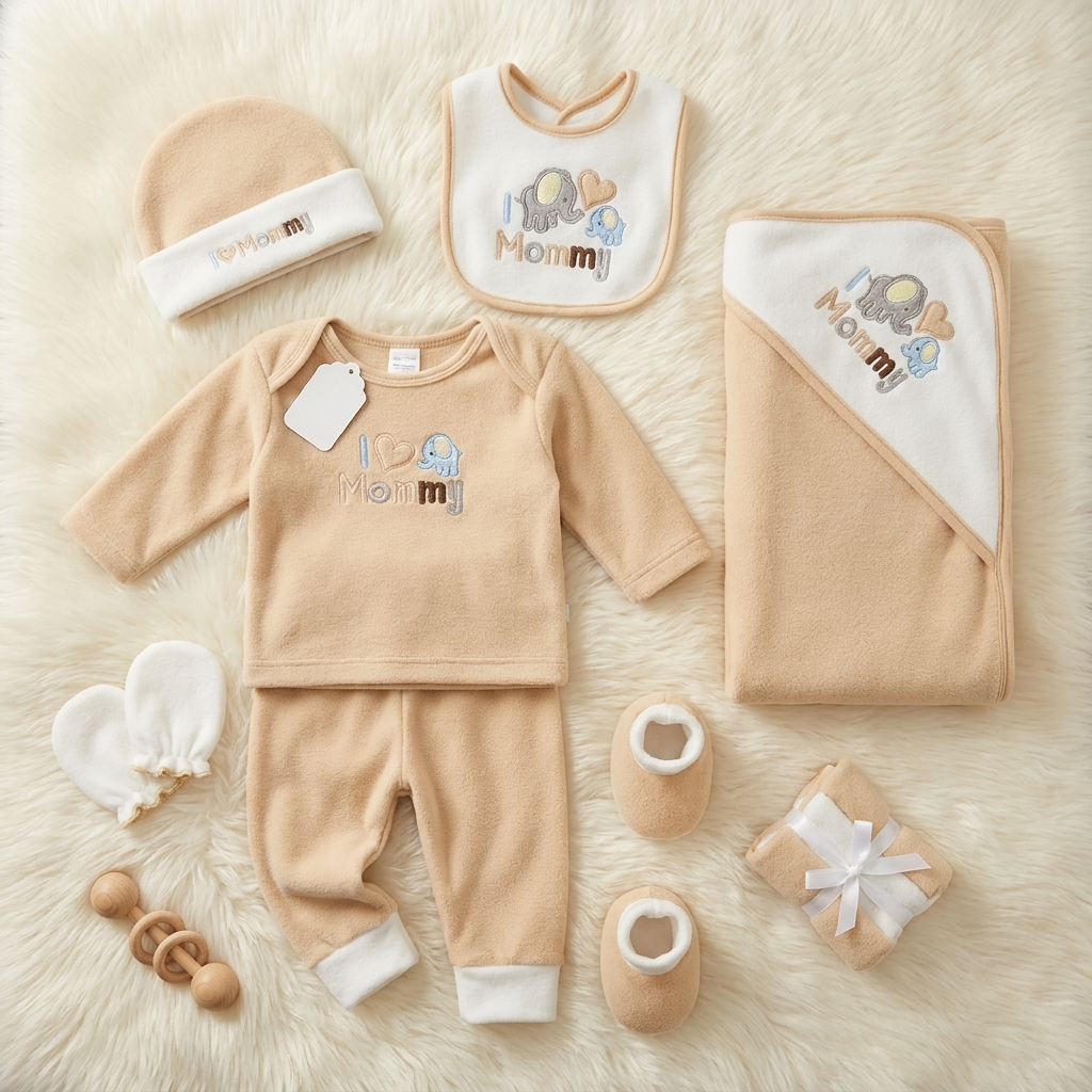 11-Piece Newborn Polar Fleece Starter Set – 3 Colors
