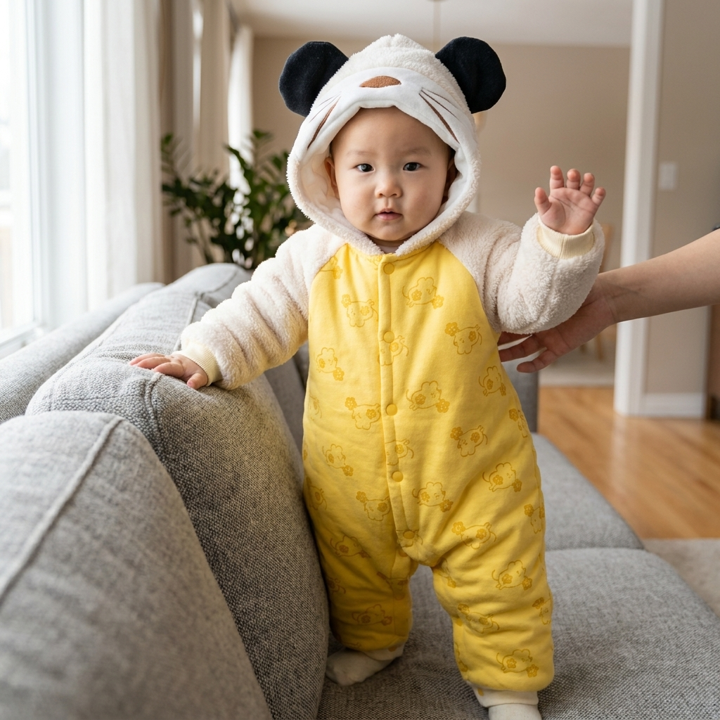 Baby Panda Hooded Padded Winter Romper – 5 Colors
