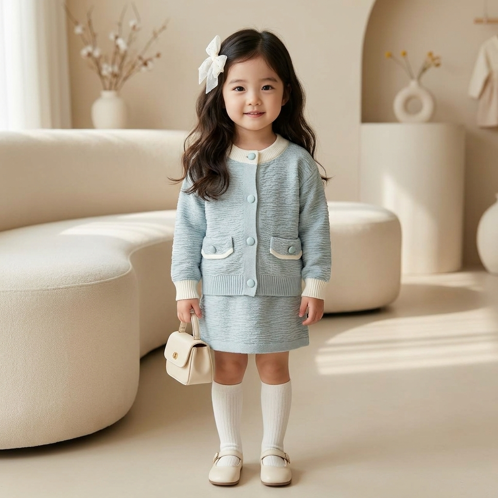 Girls Bow Detail Knitted Sweater – 2 Colors