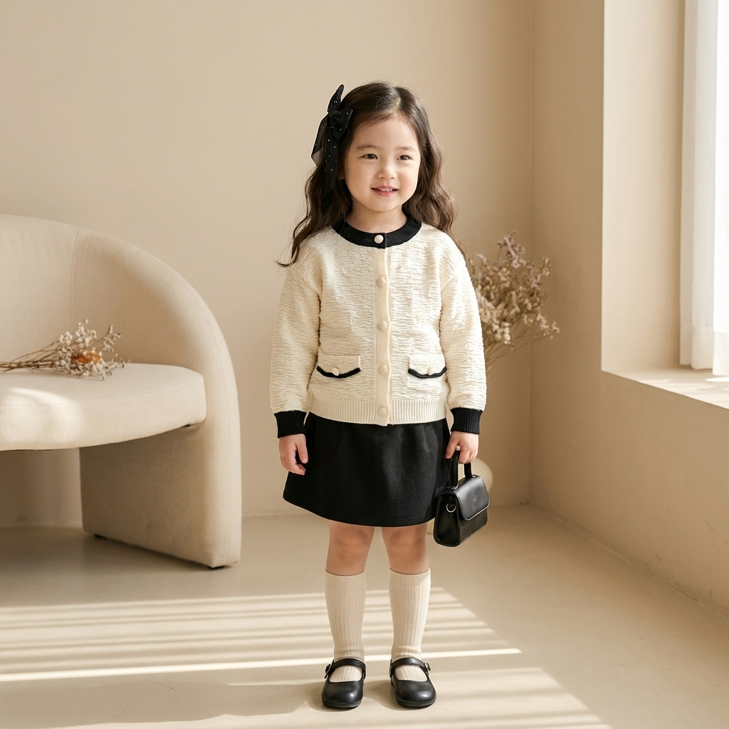 Girls Bow Detail Knitted Sweater – 2 Colors
