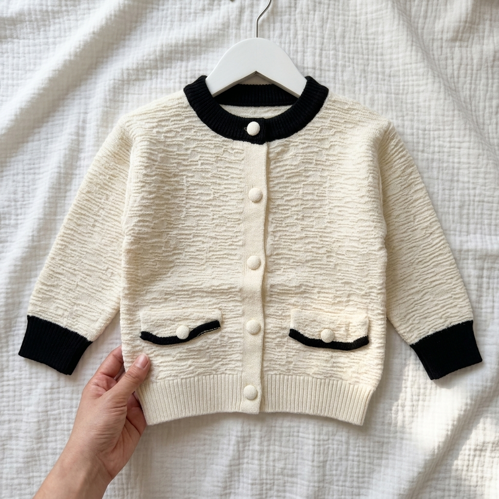 Girls Bow Detail Knitted Sweater – 2 Colors