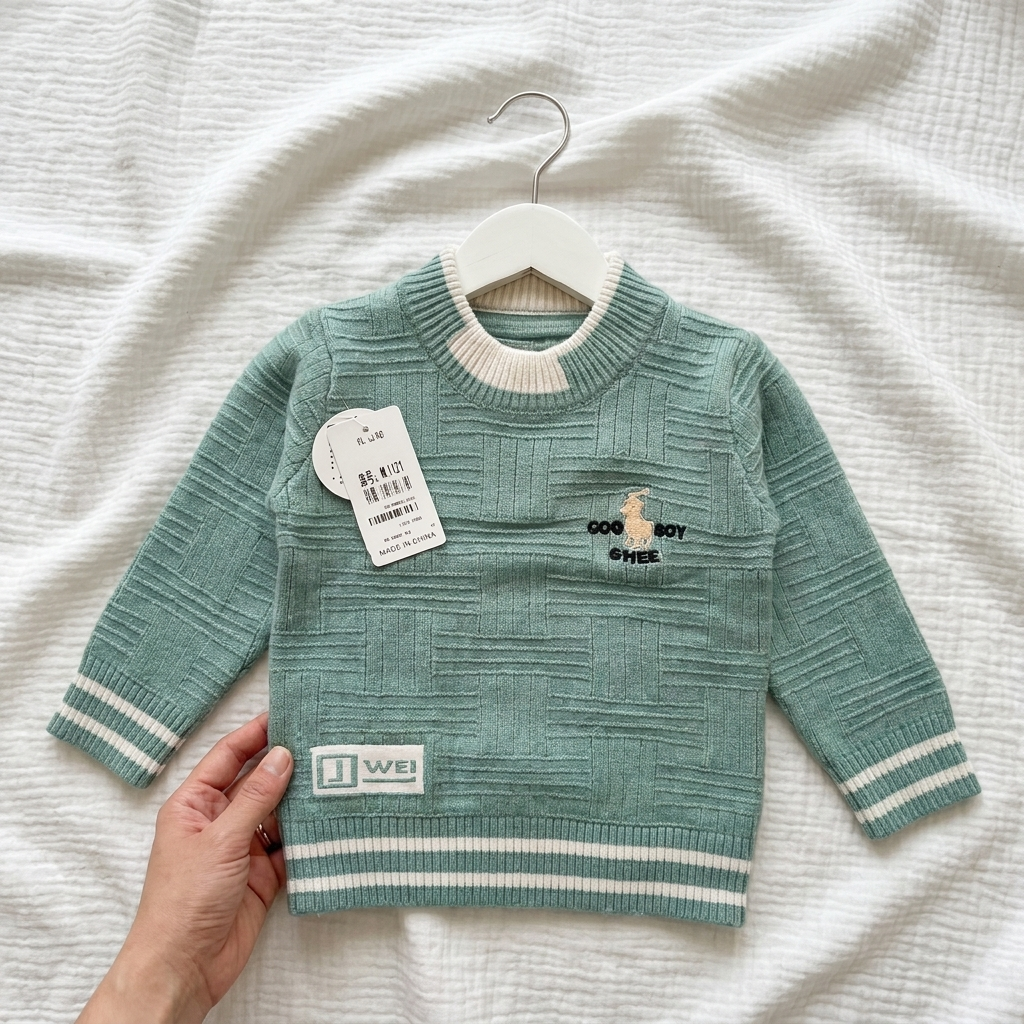 Boys Textured Knit Pullover Sweater
