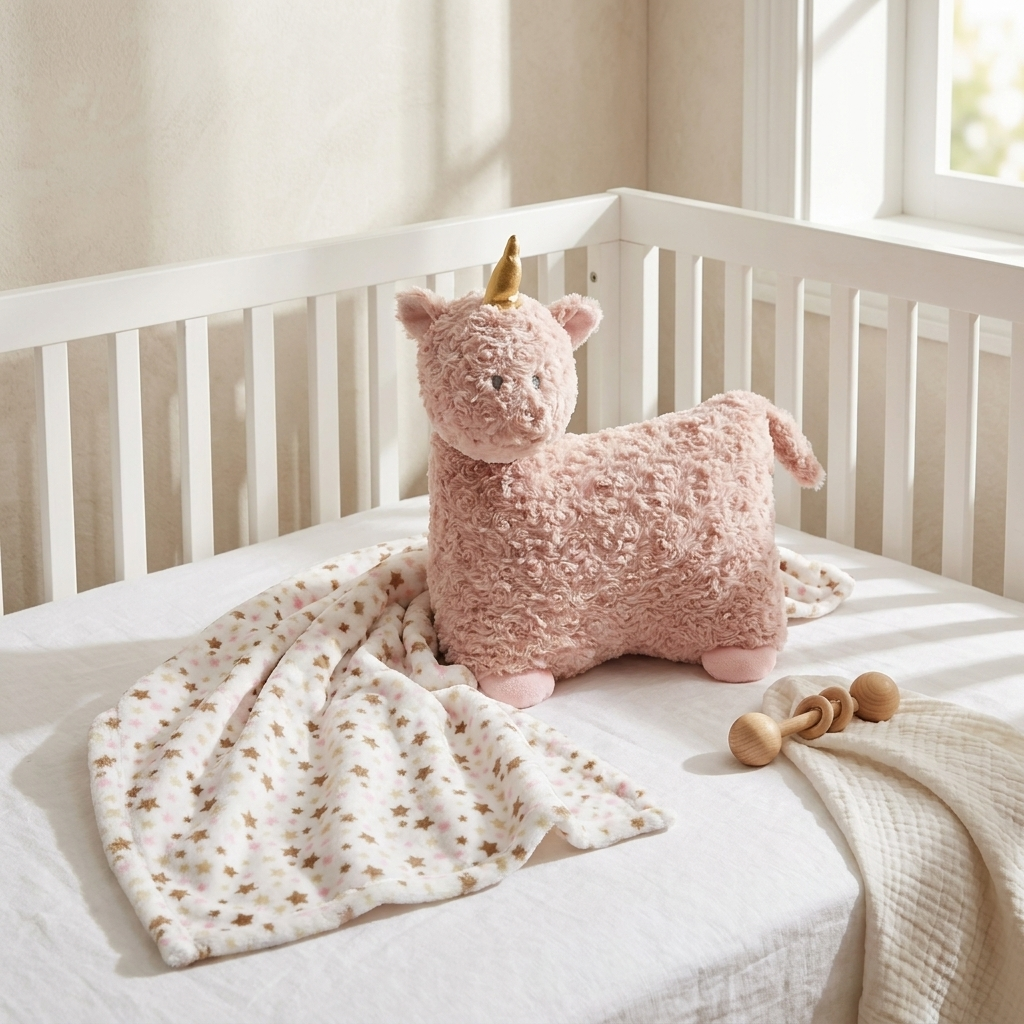 Animal Character Pillow & Baby Shawl 2PC Set for( 0M TO 1.5YR )