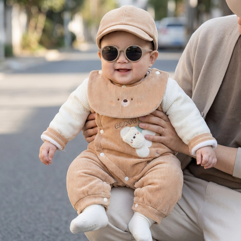 Baby Bear Velvet Romper – 3 Colors