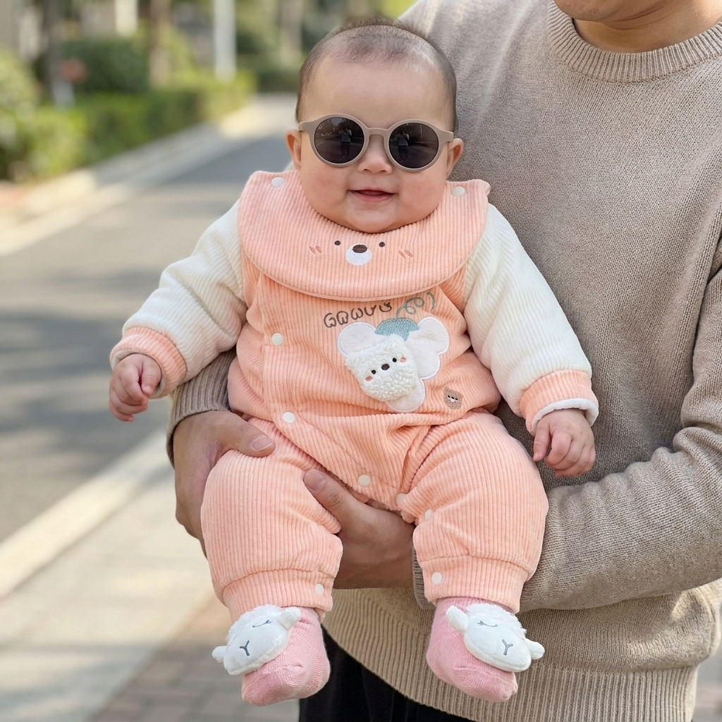 Baby Bear Velvet Romper – 3 Colors