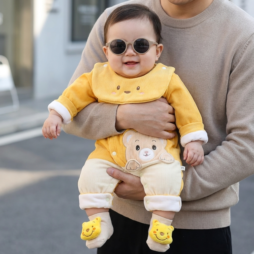 Cozy Teddy Velvet Baby Romper – 1PC
