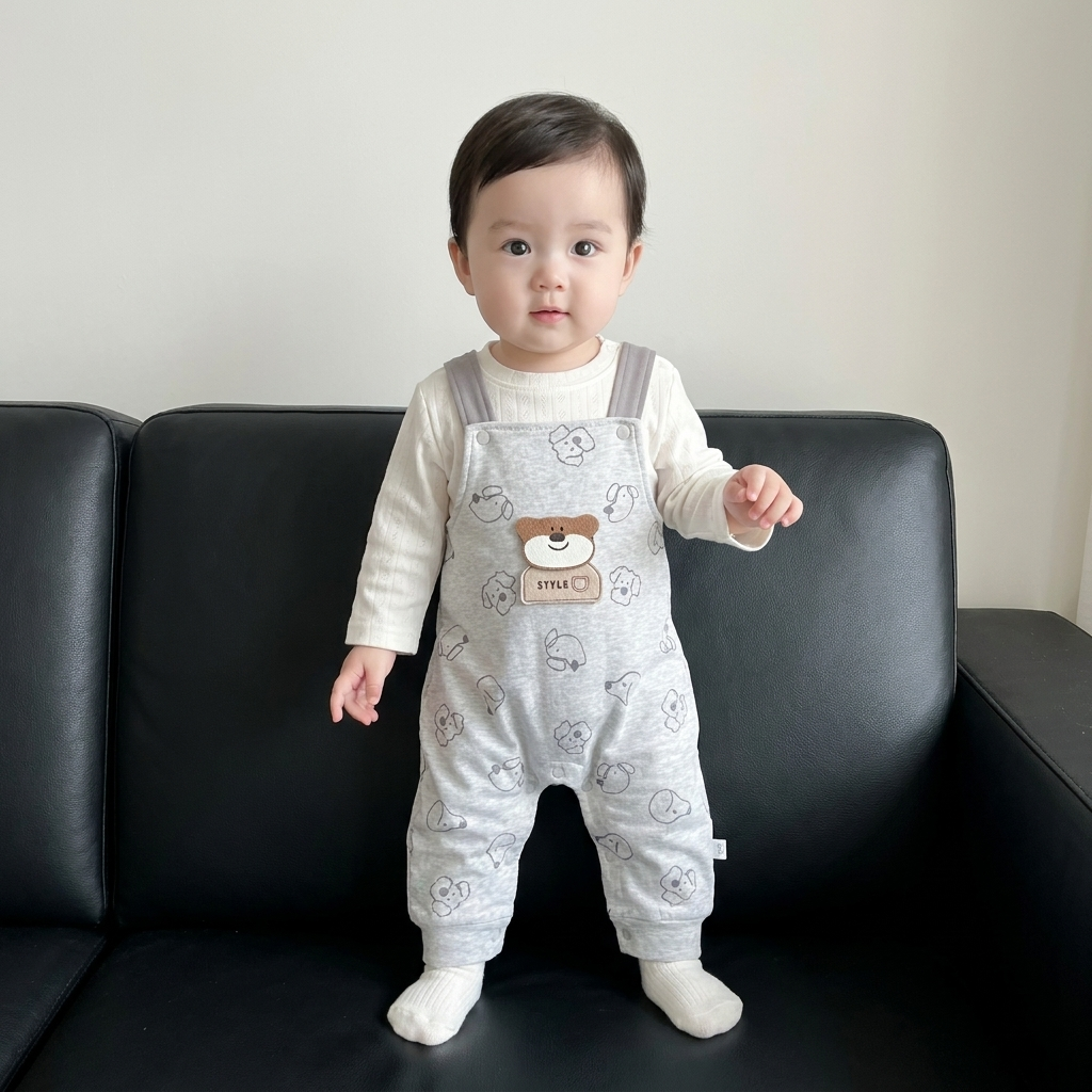 2PC Teddy Print Shirt & Romper Set – 3 Colors | Faba Kids